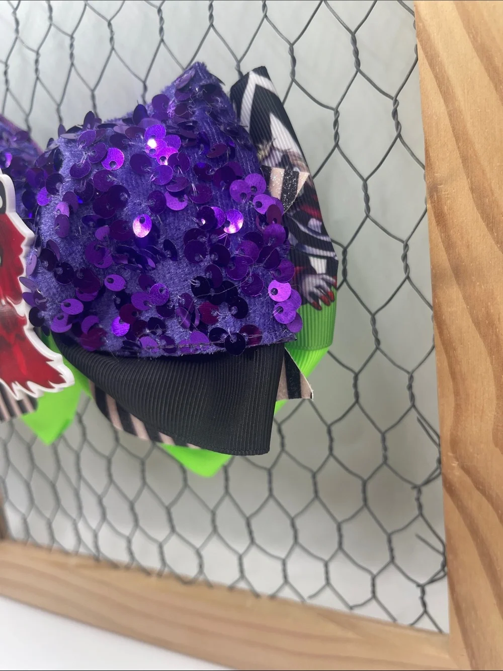 Handmade Gothic Ghost-Inspired Hair Bow